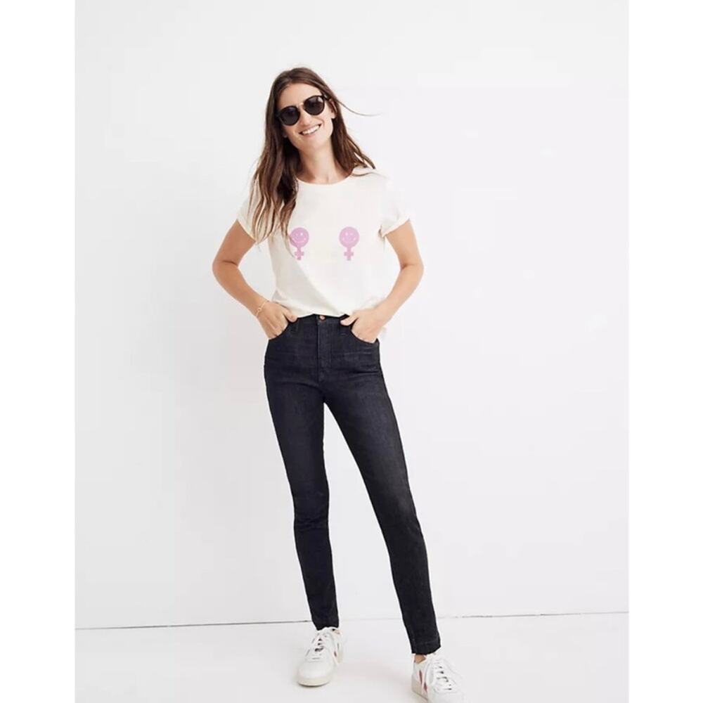 Madewell Size 24S Black Skinny 10” High-Rise Denim Jeans